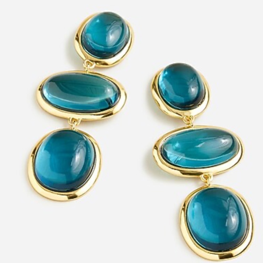 JCREW:Glass cab triple-drop earrings (NWT)